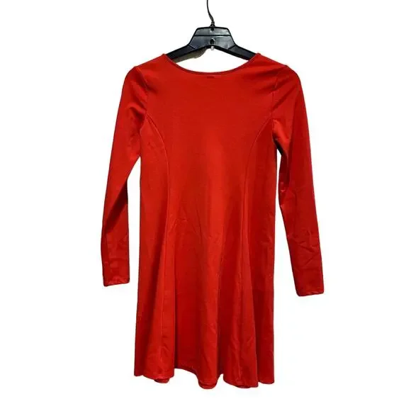 Old Navy XS Long Sleeve Polyester Blend VNeck Fit & Flare Knee Length Dress - Picture 3 of 5